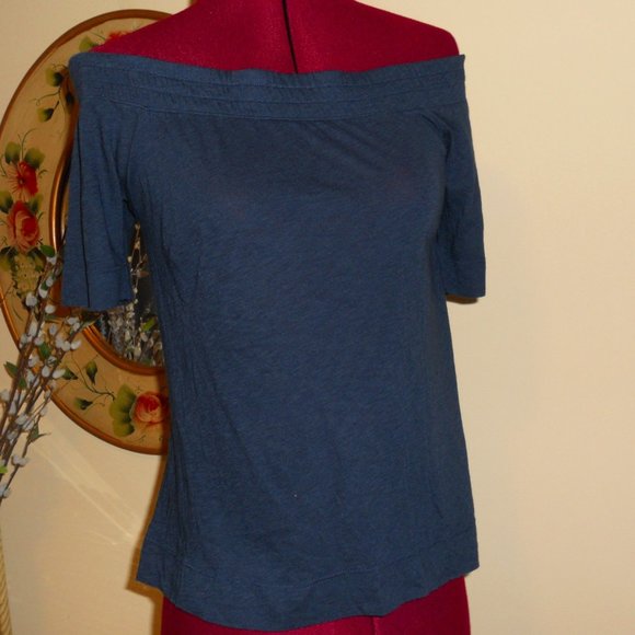 NWT Splendid S Navy Blue Off Shoulder Top - Picture 1 of 7
